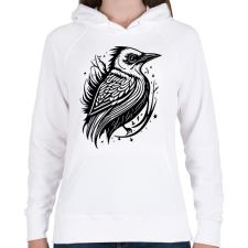 PRINTFASHION madárka - Női kapucnis pulóver - Fehér női pulóver, kardigán