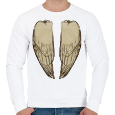 PRINTFASHION Madárszárny (zárt) - Férfi pulóver - Fehér férfi pulóver, kardigán