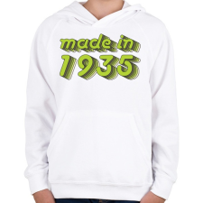 PRINTFASHION made-in-1935-green-grey - Gyerek kapucnis pulóver - Fehér gyerek pulóver, kardigán