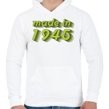 PRINTFASHION made-in-1945-green-grey - Férfi kapucnis pulóver - Fehér férfi pulóver, kardigán