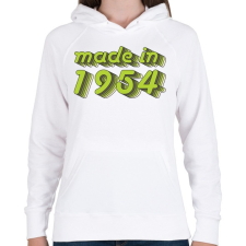 PRINTFASHION made-in-1954-green-grey - Női kapucnis pulóver - Fehér női pulóver, kardigán