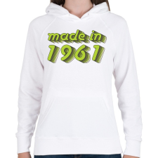 PRINTFASHION made-in-1961-green-grey - Női kapucnis pulóver - Fehér női pulóver, kardigán