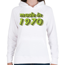 PRINTFASHION made-in-1970-green-grey - Női kapucnis pulóver - Fehér női pulóver, kardigán