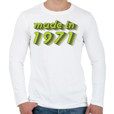 PRINTFASHION made-in-1971-green-grey - Férfi hosszú ujjú póló - Fehér
