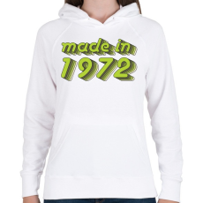 PRINTFASHION made-in-1972-green-grey - Női kapucnis pulóver - Fehér