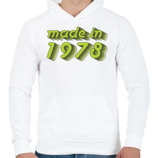 PRINTFASHION made-in-1978-green-grey - Férfi kapucnis pulóver - Fehér