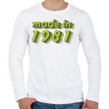 PRINTFASHION made-in-1981-green-grey - Férfi hosszú ujjú póló - Fehér férfi póló