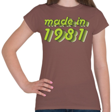 PRINTFASHION made-in-1981-green-grey - Női póló - Mogyoróbarna