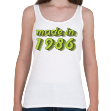 PRINTFASHION made-in-1986-green-grey - Női atléta - Fehér női trikó