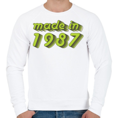 PRINTFASHION made-in-1987-green-grey - Férfi pulóver - Fehér