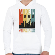 PRINTFASHION Made in 1988 - Férfi kapucnis pulóver - Fehér