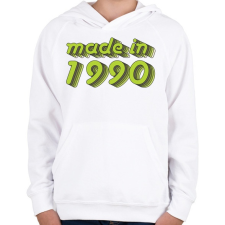 PRINTFASHION made-in-1990-green-grey - Gyerek kapucnis pulóver - Fehér gyerek pulóver, kardigán