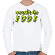 PRINTFASHION made-in-1991-green-grey - Férfi pulóver - Fehér