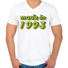 PRINTFASHION made-in-1993-green-grey - Férfi V-nyakú póló - Fehér férfi póló