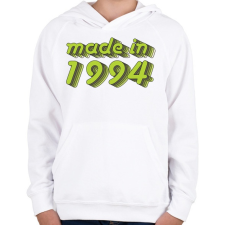 PRINTFASHION made-in-1994-green-grey - Gyerek kapucnis pulóver - Fehér gyerek pulóver, kardigán