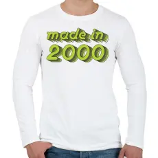 PRINTFASHION made-in-2000-green-grey - Férfi hosszú ujjú póló - Fehér