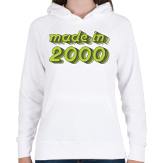 PRINTFASHION made-in-2000-green-grey - Női kapucnis pulóver - Fehér