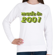 PRINTFASHION made-in-2001-green-grey - Női pulóver - Fehér női pulóver, kardigán