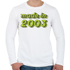 PRINTFASHION made-in-2003-green-grey - Férfi hosszú ujjú póló - Fehér férfi póló