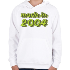 PRINTFASHION made-in-2004-green-grey - Gyerek kapucnis pulóver - Fehér gyerek pulóver, kardigán