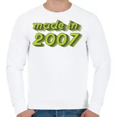 PRINTFASHION made-in-2007-green-grey - Férfi pulóver - Fehér