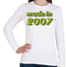 PRINTFASHION made-in-2007-green-grey - Női hosszú ujjú póló - Fehér női póló