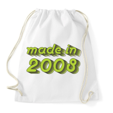 PRINTFASHION made-in-2008-green-grey - Sportzsák, Tornazsák - Fehér tornazsák