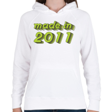 PRINTFASHION made-in-2011-green-grey - Női kapucnis pulóver - Fehér női pulóver, kardigán