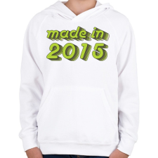 PRINTFASHION made-in-2015-green-grey - Gyerek kapucnis pulóver - Fehér gyerek pulóver, kardigán