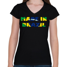 PRINTFASHION Made in Brazil - Női V-nyakú póló - Fekete női póló
