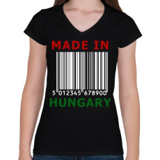 PRINTFASHION MADE IN HUNGARY - Női V-nyakú póló - Fekete
