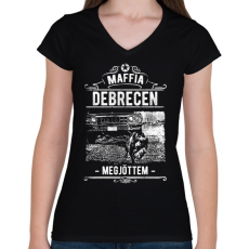 PRINTFASHION Maffia Debrecen - Női V-nyakú póló - Fekete