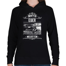 PRINTFASHION Maffia Eger - Női kapucnis pulóver - Fekete női pulóver, kardigán