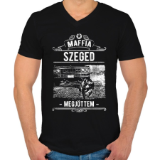 PRINTFASHION Maffia Szeged - Férfi V-nyakú póló - Fekete férfi póló