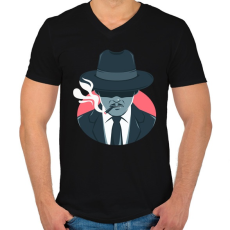 PRINTFASHION Maffia vezér - Férfi V-nyakú póló - Fekete