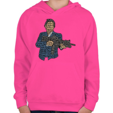 PRINTFASHION Maffiózó - Gyerek kapucnis pulóver - Fukszia