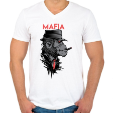 PRINTFASHION MAFIA - Férfi V-nyakú póló - Fehér férfi póló