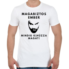 PRINTFASHION MAGABIZTOS EMBER - Férfi póló - Fehér