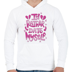 PRINTFASHION Magammal randizok inkább - Férfi kapucnis pulóver - Fehér