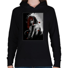 PRINTFASHION Magány - Női kapucnis pulóver - Fekete női pulóver, kardigán