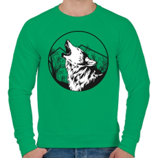 PRINTFASHION Magányos farkas - Férfi pulóver - Zöld