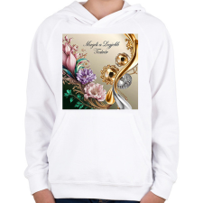 PRINTFASHION Magdi - Gyerek kapucnis pulóver - Fehér gyerek pulóver, kardigán