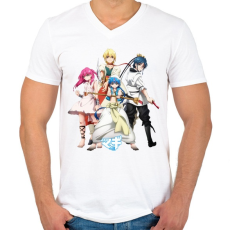 PRINTFASHION Magi: The Labyrinth of Magic - Férfi V-nyakú póló - Fehér