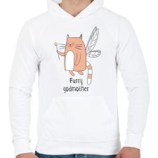 PRINTFASHION Magic cat - Férfi kapucnis pulóver - Fehér férfi pulóver, kardigán