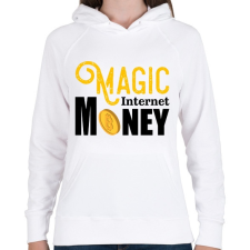 PRINTFASHION Magic-internet-money - Női kapucnis pulóver - Fehér női pulóver, kardigán