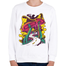 PRINTFASHION Magic mushroom road - Gyerek pulóver - Fehér