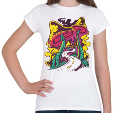 PRINTFASHION Magic mushroom road - Női póló - Fehér női póló