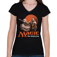 PRINTFASHION magic the gathering - Női V-nyakú póló - Fekete