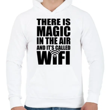 PRINTFASHION Magic WiFi - Férfi kapucnis pulóver - Fehér férfi pulóver, kardigán