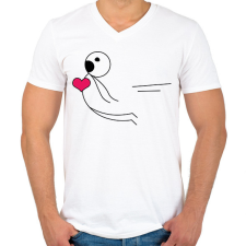 PRINTFASHION Mágneses vonzás - Férfi - Férfi V-nyakú póló - Fehér férfi póló